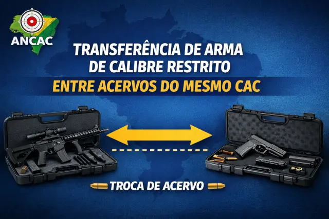Transferência de arma de calibre restrito entre acervos do mesmo CAC é permitida, esclarece a Polícia Federal
