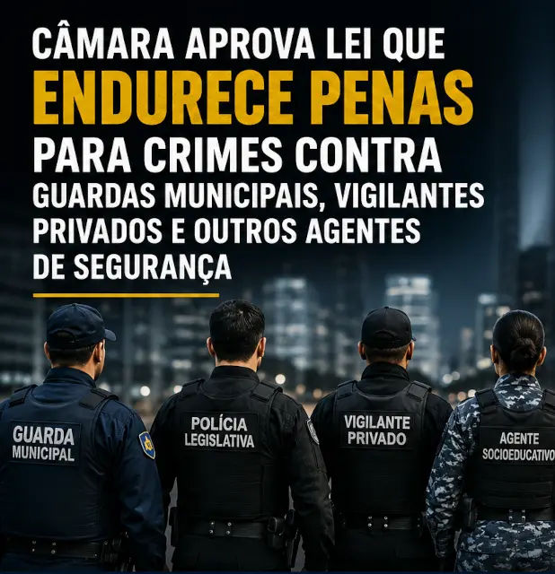 Câmara aprova projeto que endurece penas para crimes contra agentes de segurança