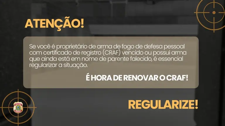 PF alerta para manutenção da Regularidade do CRAF