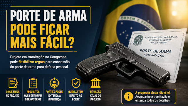 Projeto pode flexibilizar concessão de porte de arma para cidadãos: entenda o que está em discussão
